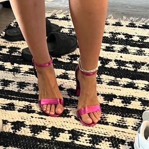 Pink Heeled Sandals Size 11